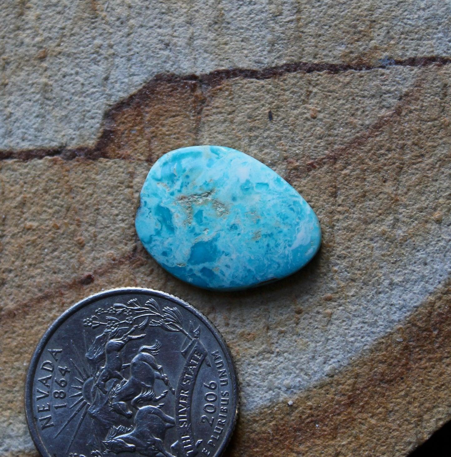 7 carat natural Blue June turquoise cabochon