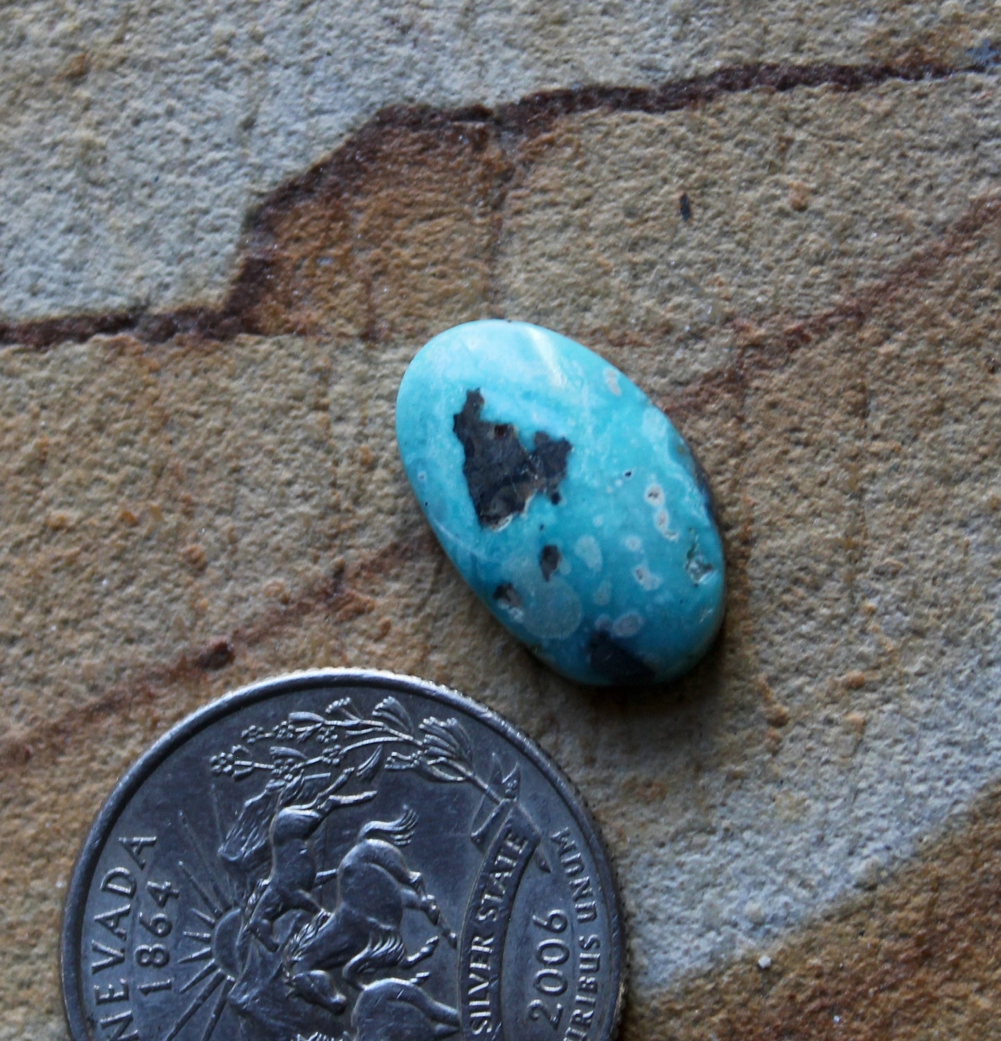 6 carat natural Blue June turquoise cabochon