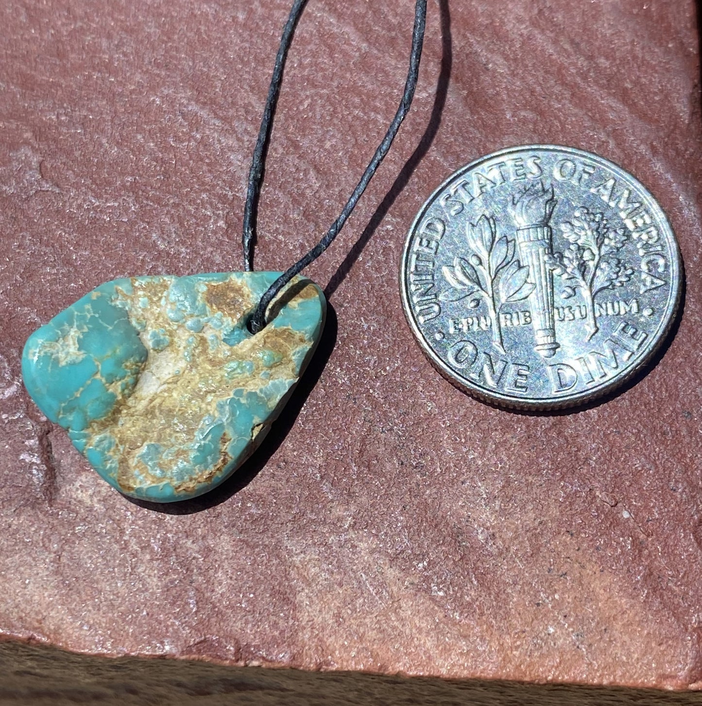6 carat blue Stone Mountain Turquoise tab style bead