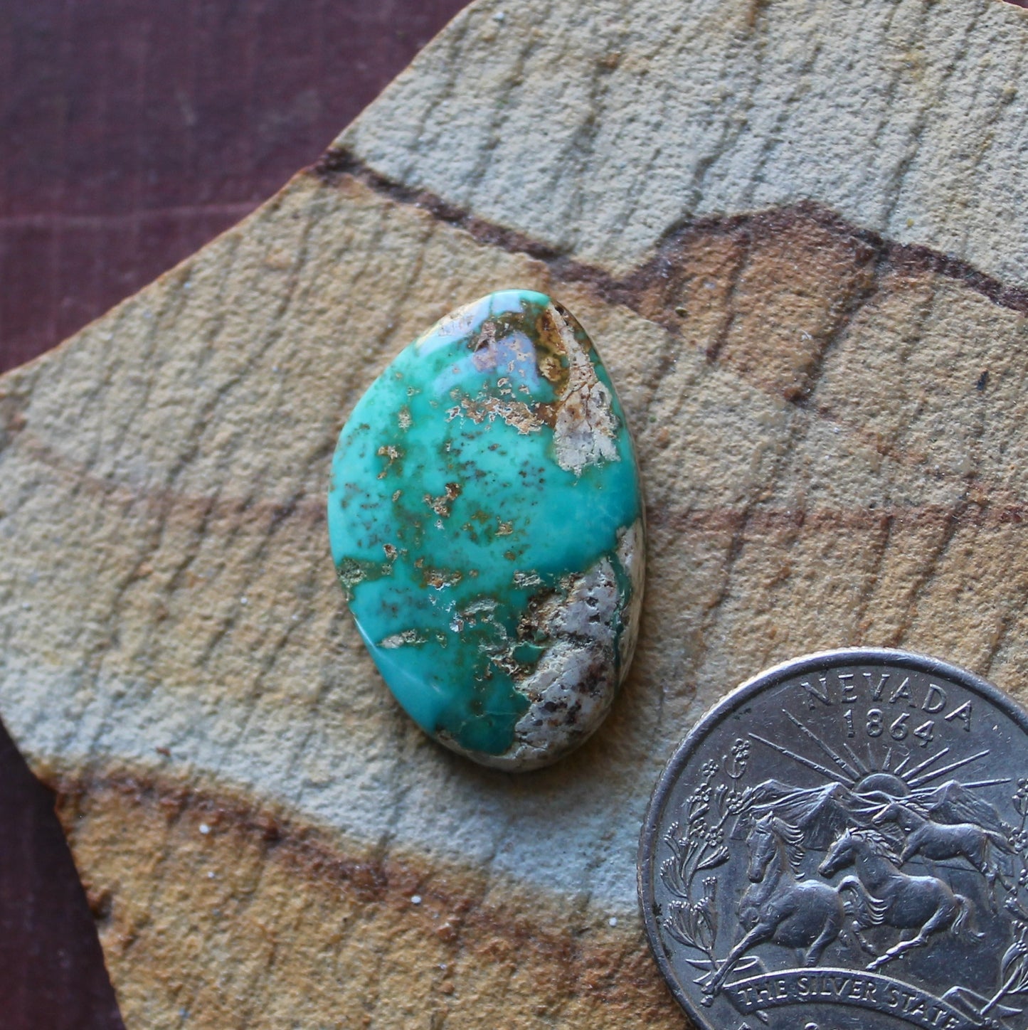 17 carat blue Stone Mountain Turquoise cabochon