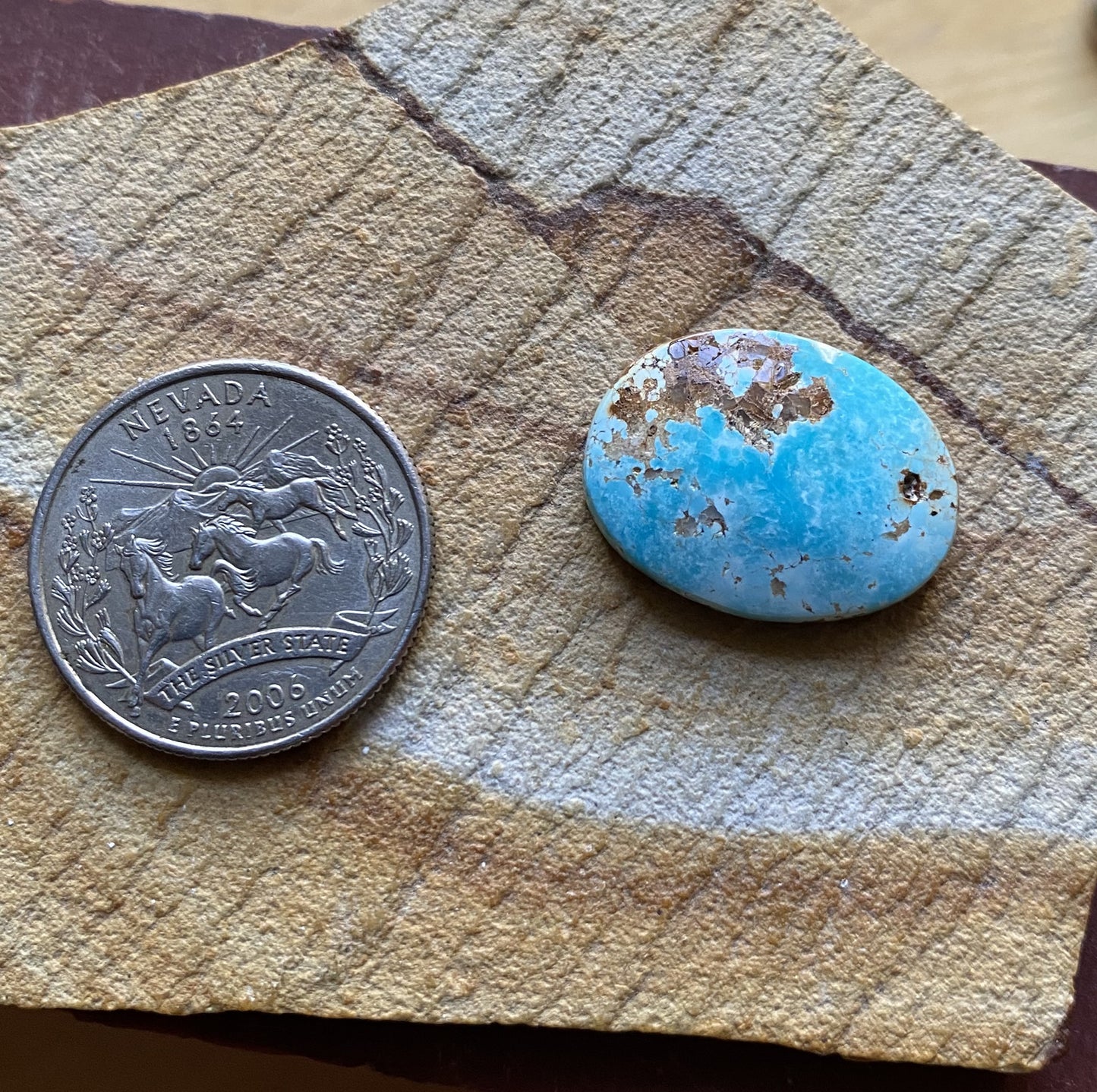 15 carat blue Stone Mountain Turquoise cabochon