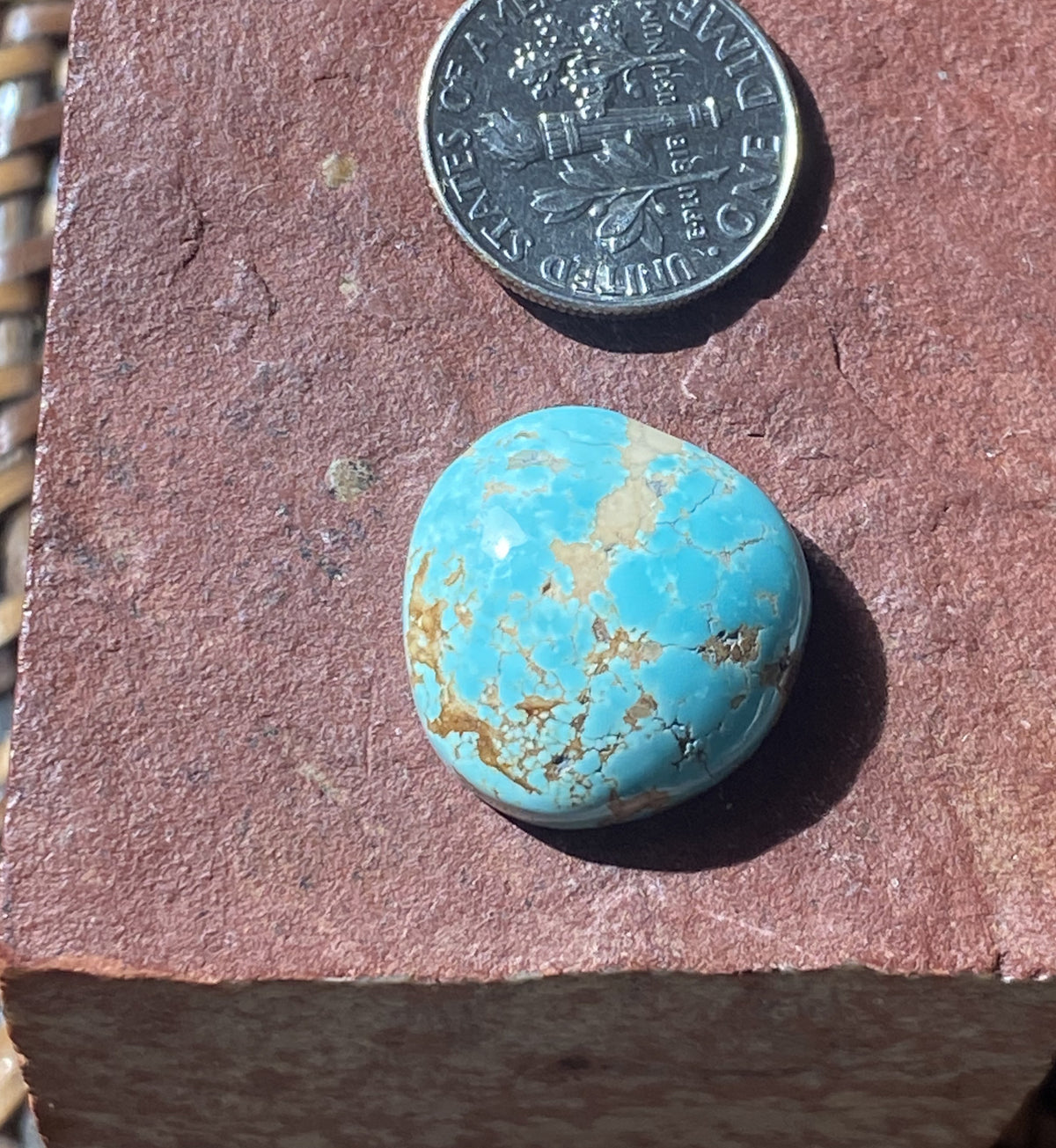 16 carat blue natural Stone Mountain Turquoise cabochon with a high dome