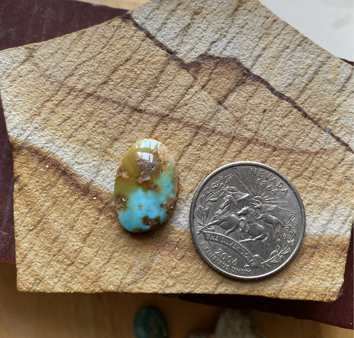 7 carat natural blue Stone Mountain Turquoise cabochon
