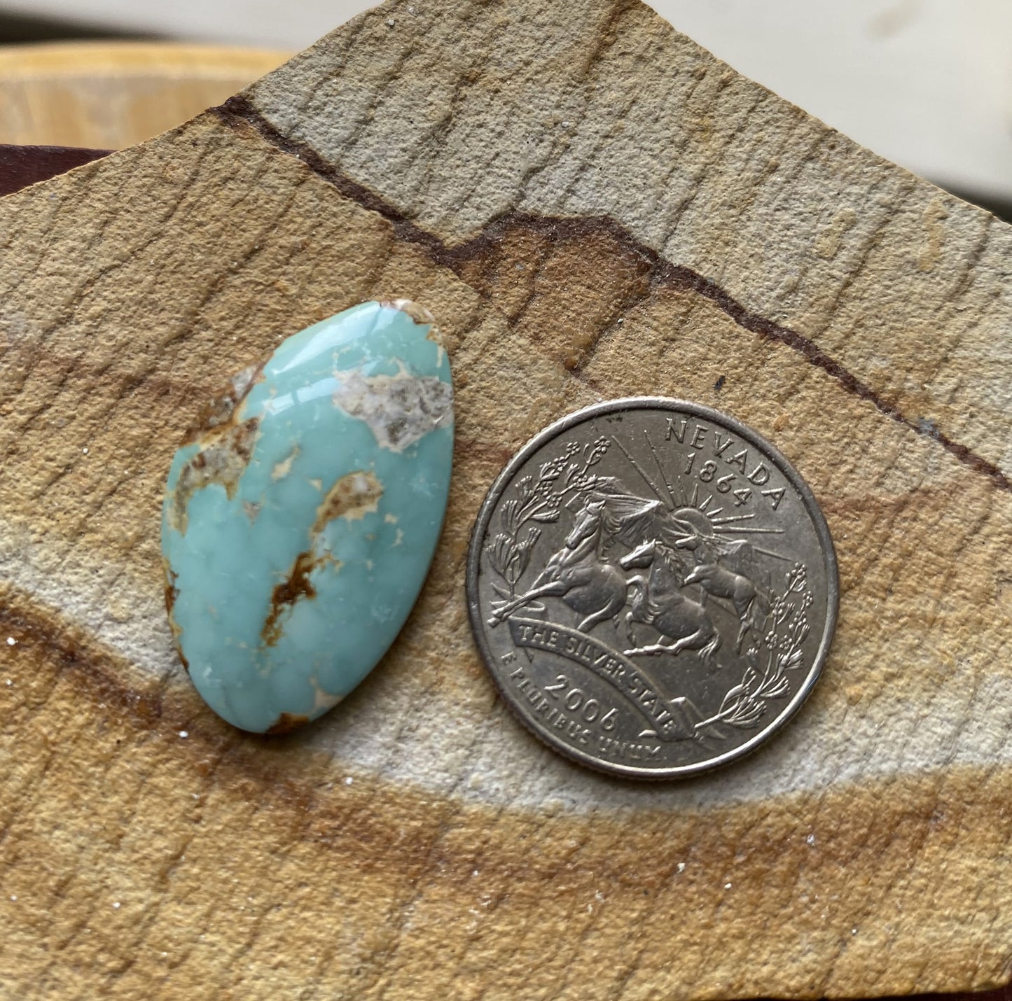 15 carat natural blue Stone Mountain Turquoise cabochon