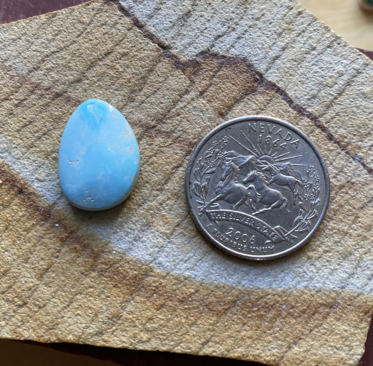 7 carat blue Stone Mountain Turquoise cabochon