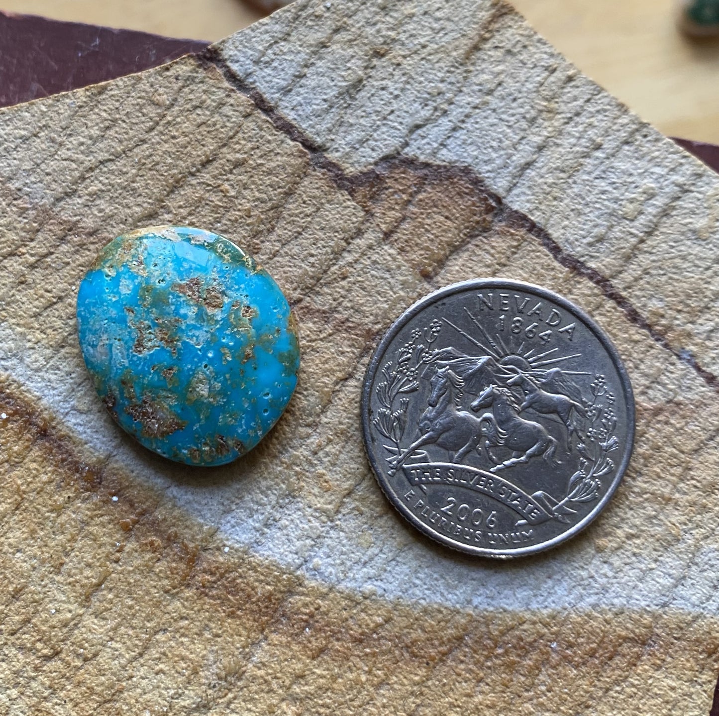 14 carat dark blue Stone Mountain Turquoise cabochon