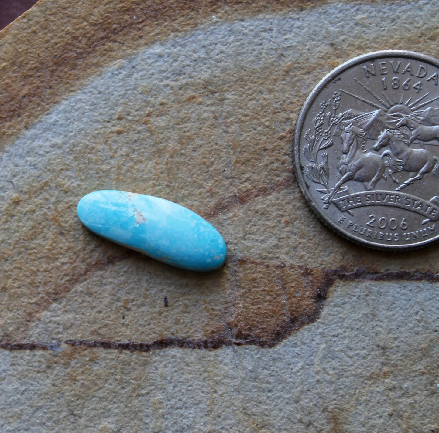 3 carat blue Stone Mountain Turquoise cabochon