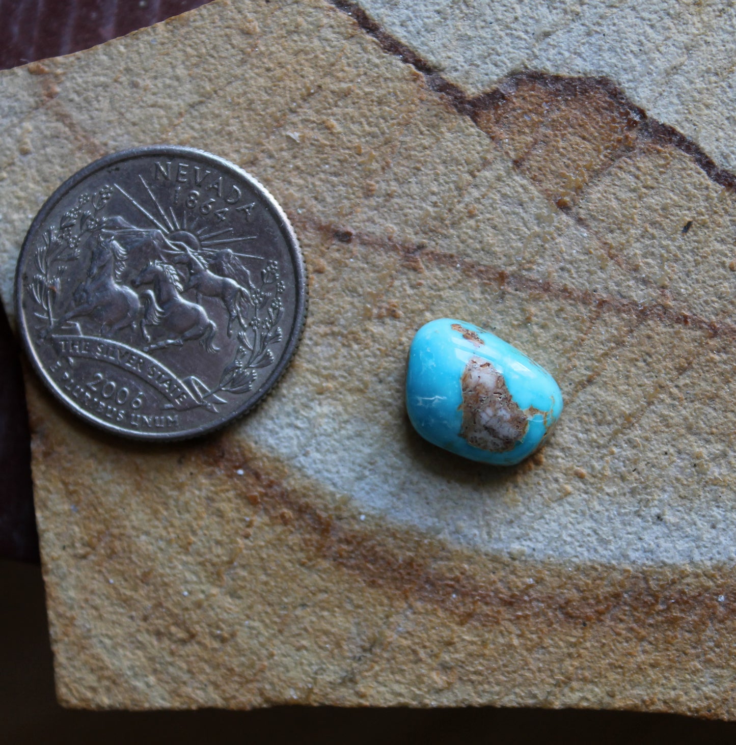 6 carat blue Stone Mountain Turquoise cabochon with a high dome