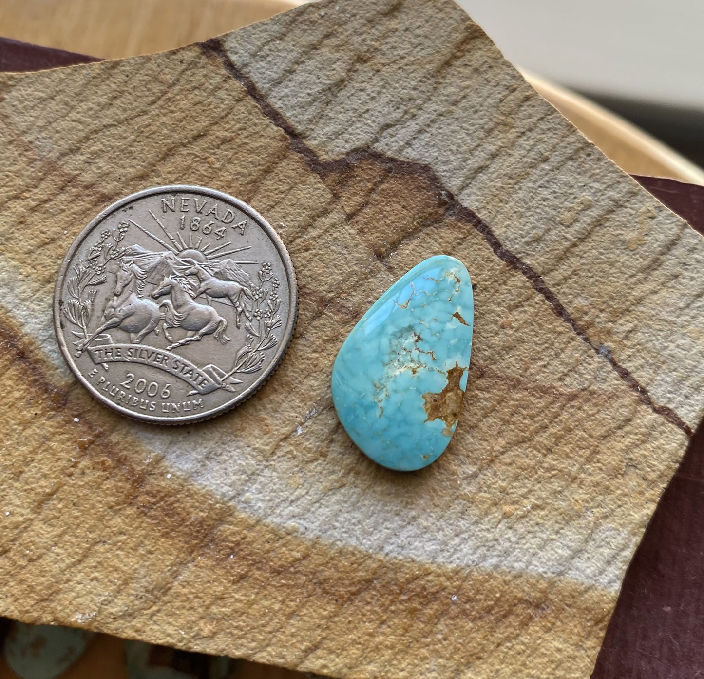 7 carat natural blue Stone Mountain Turquoise cabochon