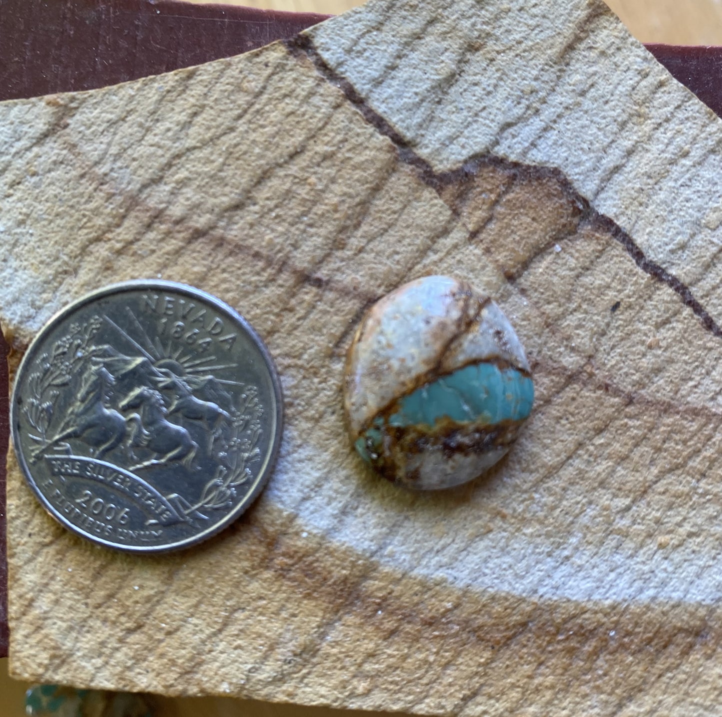 12 carat boulder-cut Stone Mountain Turquoise cabochon