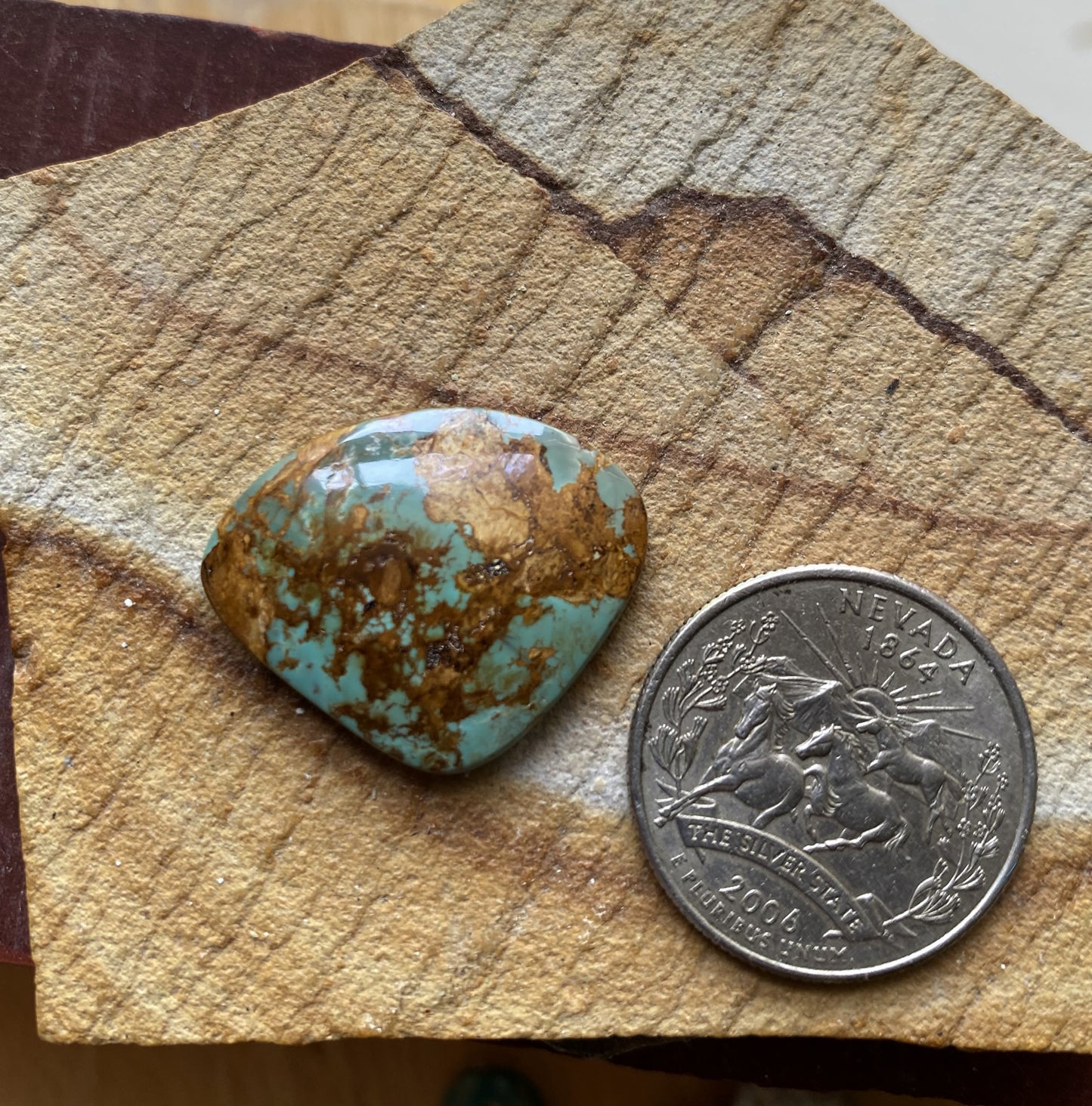 17 carat natural blue Stone Mountain Turquoise cabochon