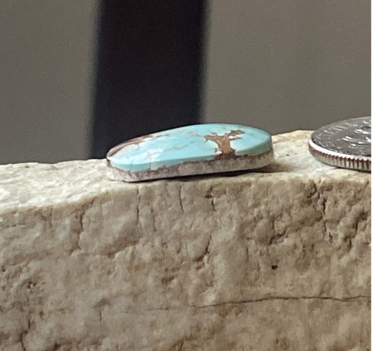 5 carat natural blue Stone Mountain Turquoise cabochon with red matrix
