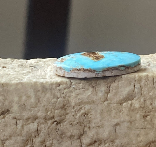 6 carat blue turquoise Stone Mountain Turquoise cabochon with red inclusions