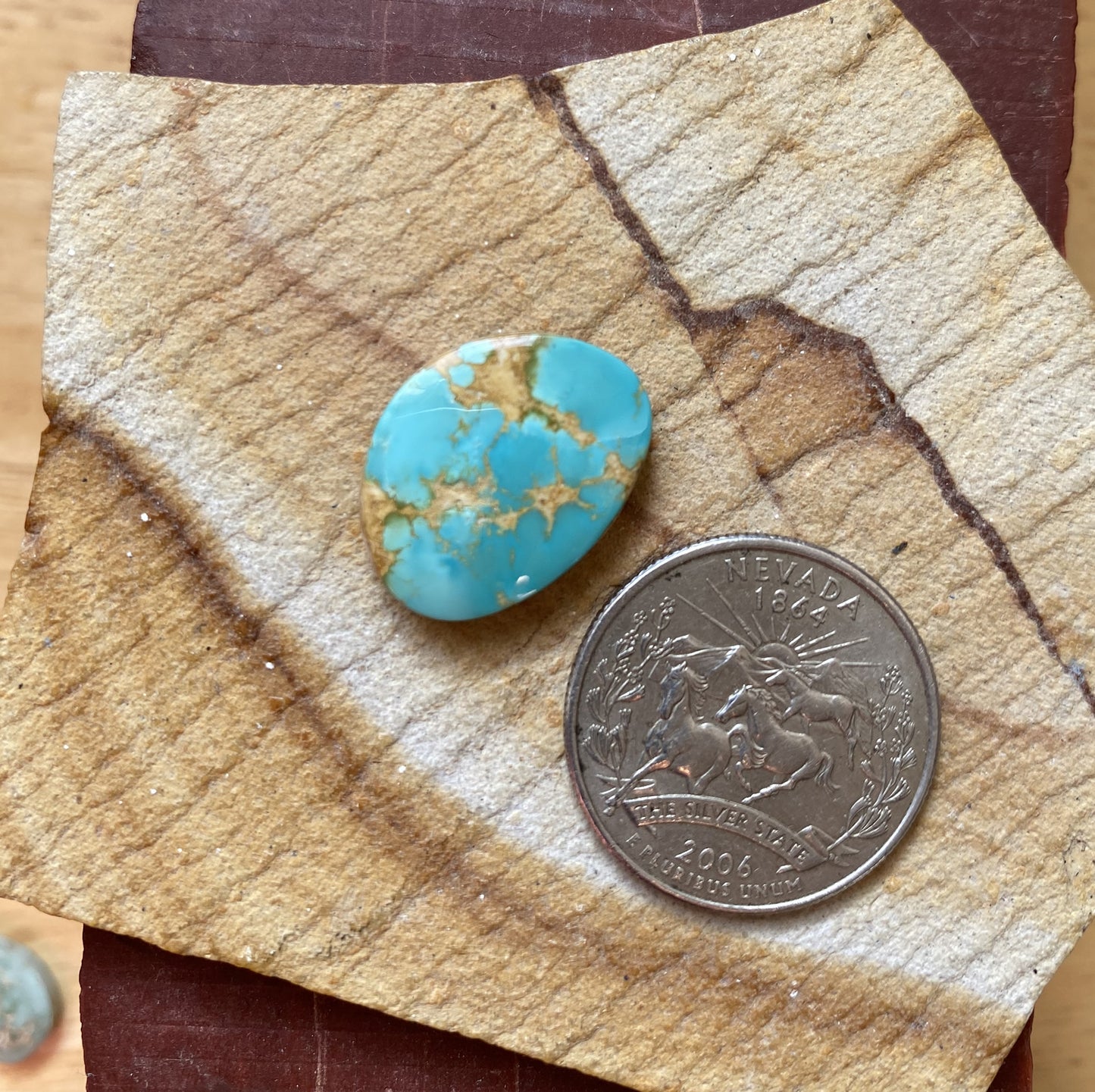 12 carat blue Stone Mountain Turquoise cabochon