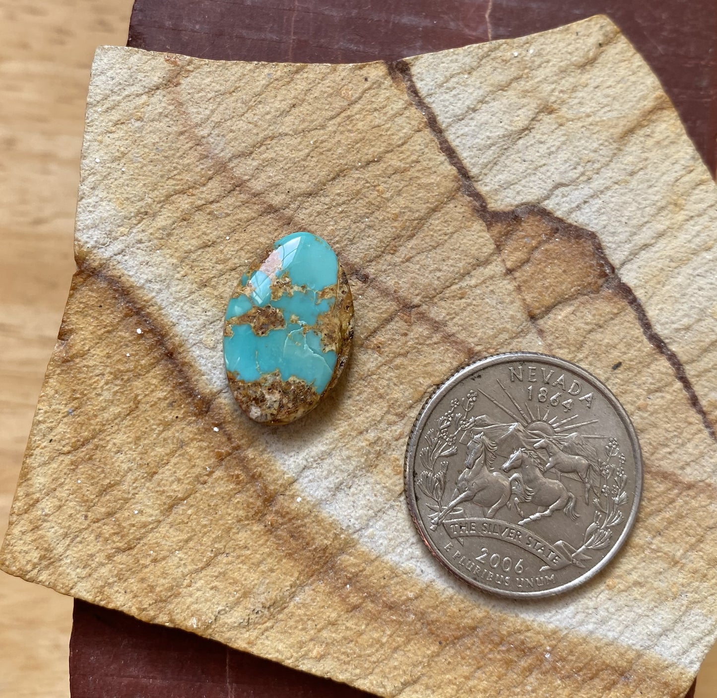8 carat blue Stone Mountain Turquoise Nevada cabochon