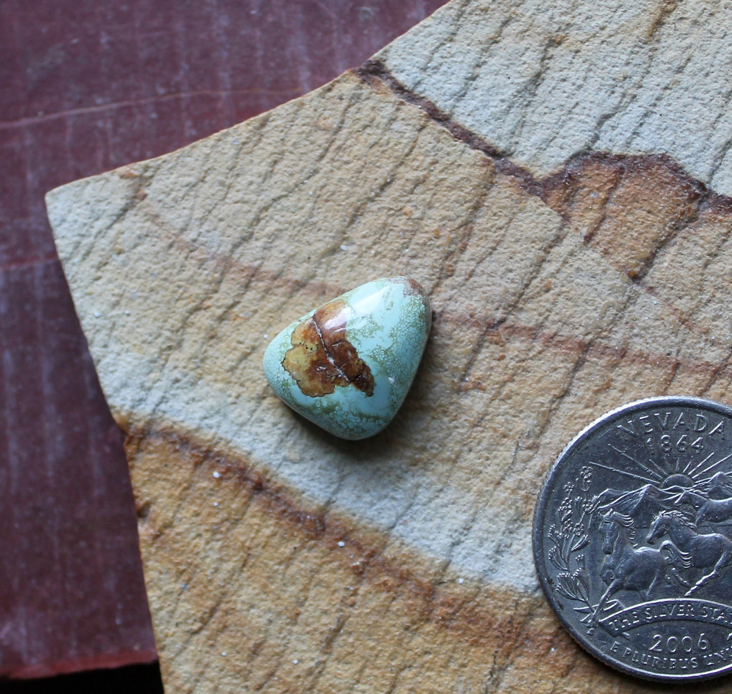 7 carat light blue Stone Mountain Turquoise cabochon with a high dome
