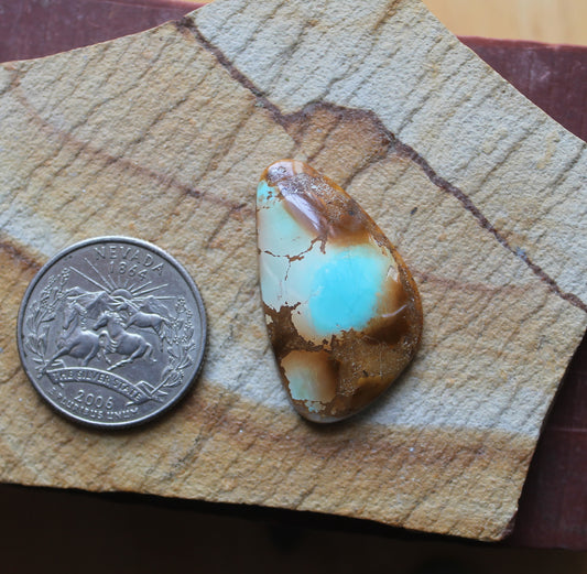 23 carat blue Stone Mountain Turquoise cabochon 23 carat blue Stone Mountain Turquoise cabochon