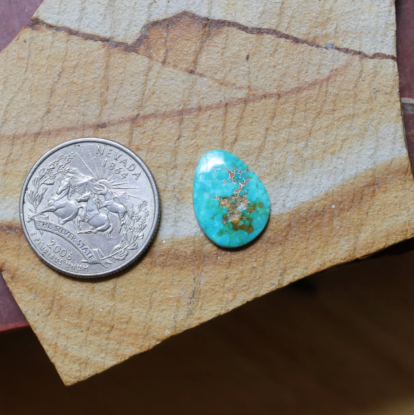 4 carat vivid blue Stone Mountain Turquoise cabochon