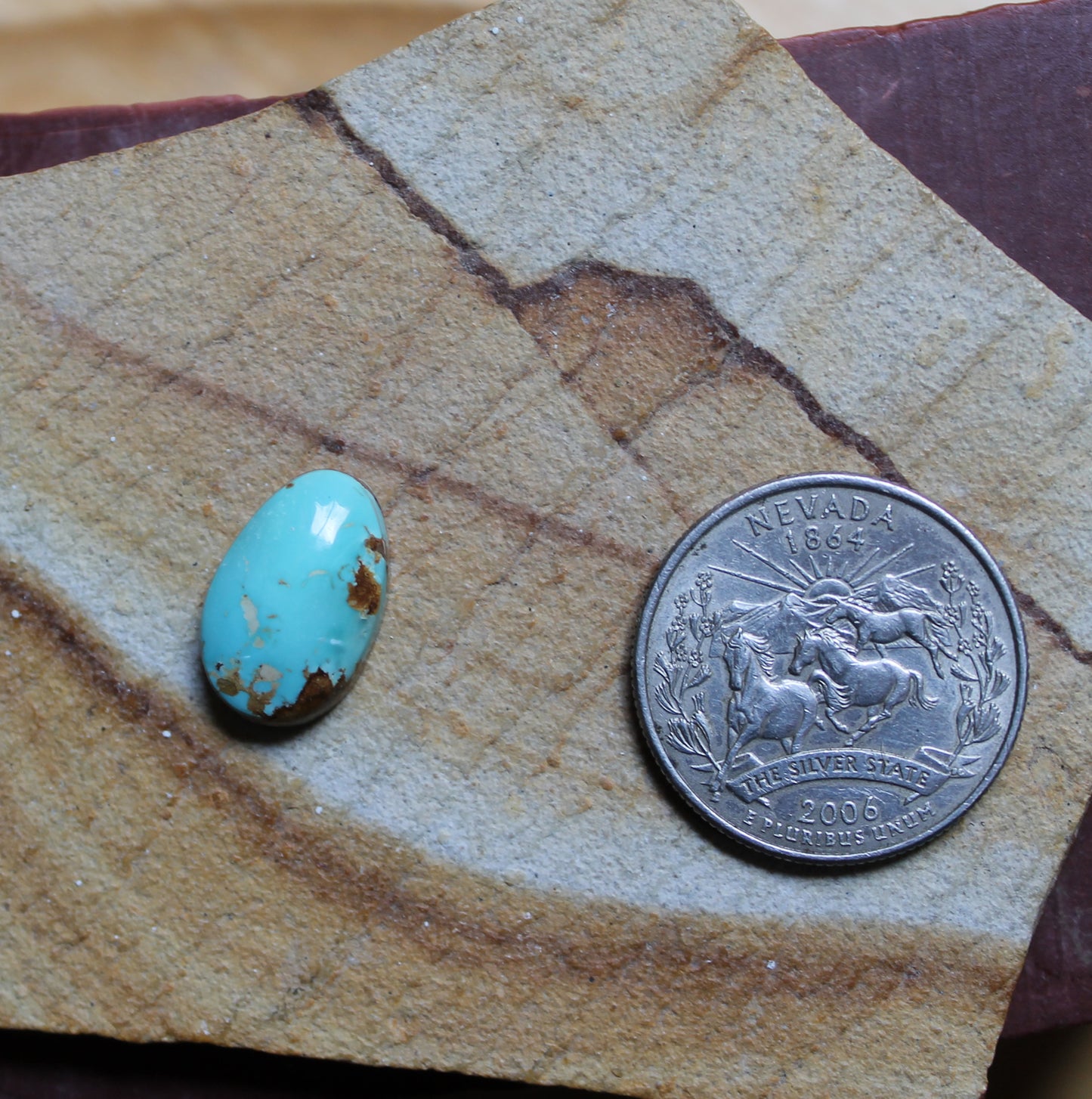 7 carat blue Stone Mountain Turquoise cabochon