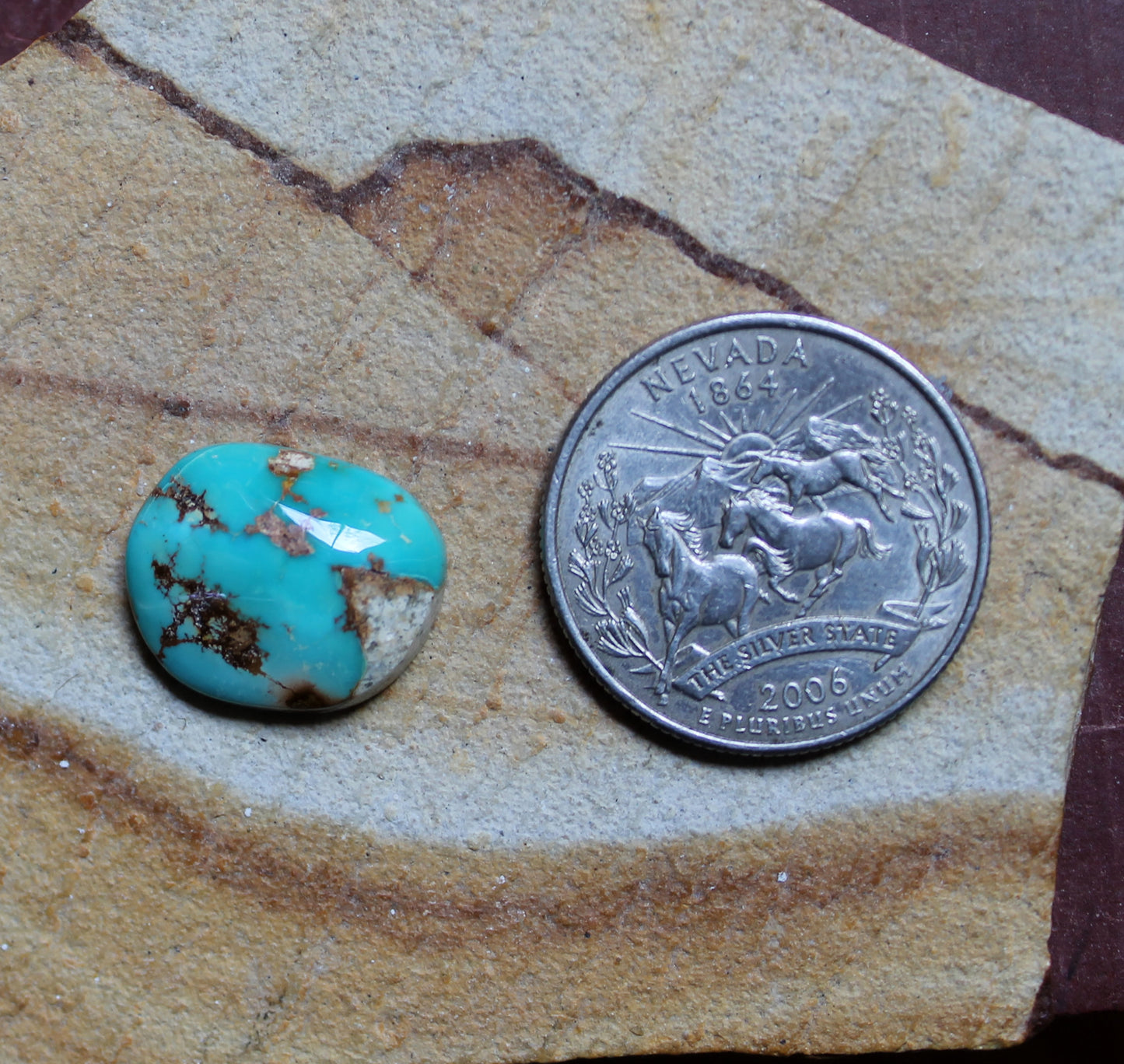 9 carat blue Stone Mountain Turquoise cabochon