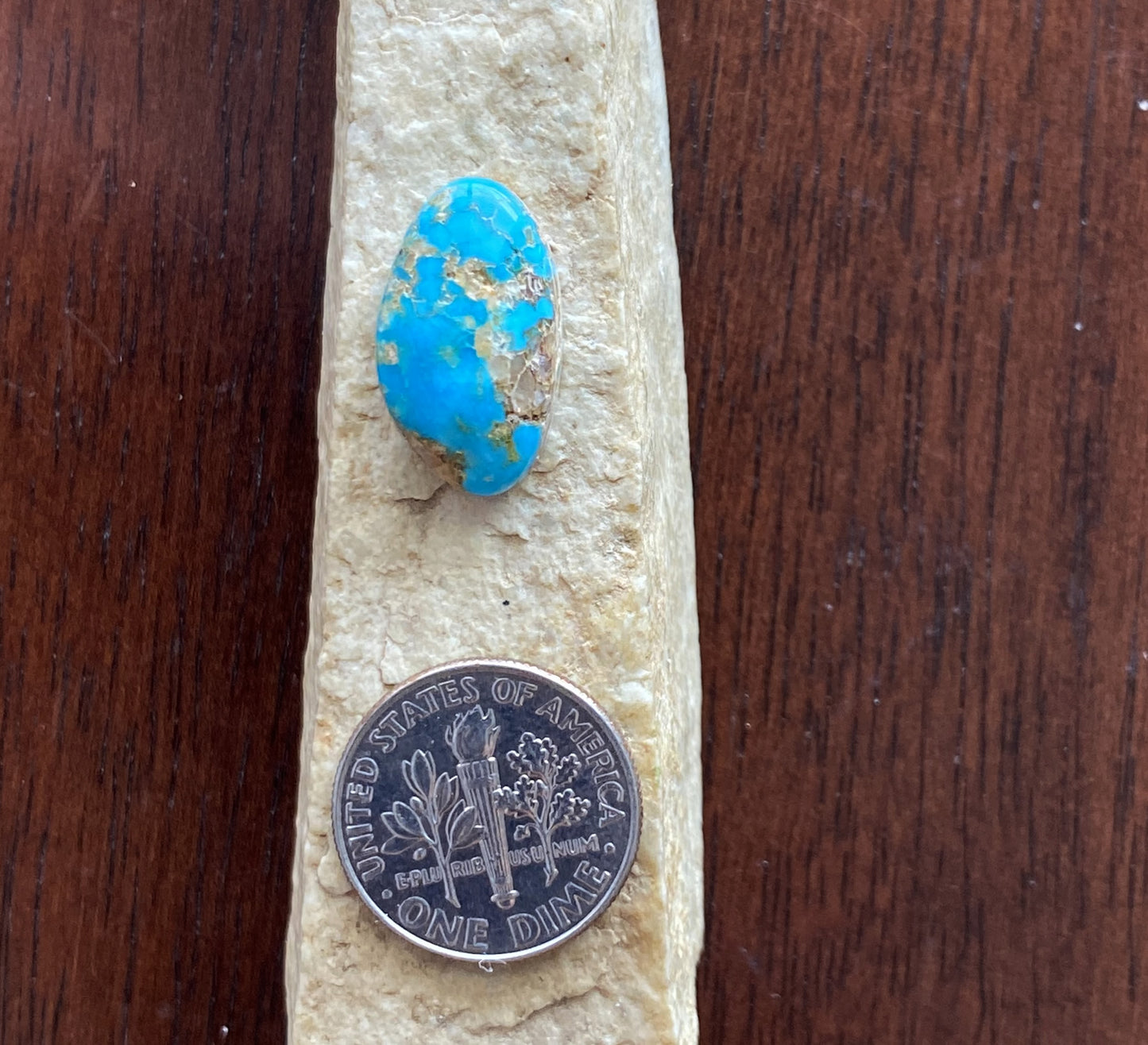 8 carat blue Stone Mountain Turquoise cabochon with red matrix
