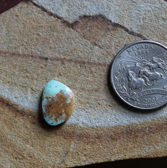4 carat light blue Stone Mountain Turquoise cabochon with red matrix 4 carat light blue Stone Mountain Turquoise cabochon with red matrix