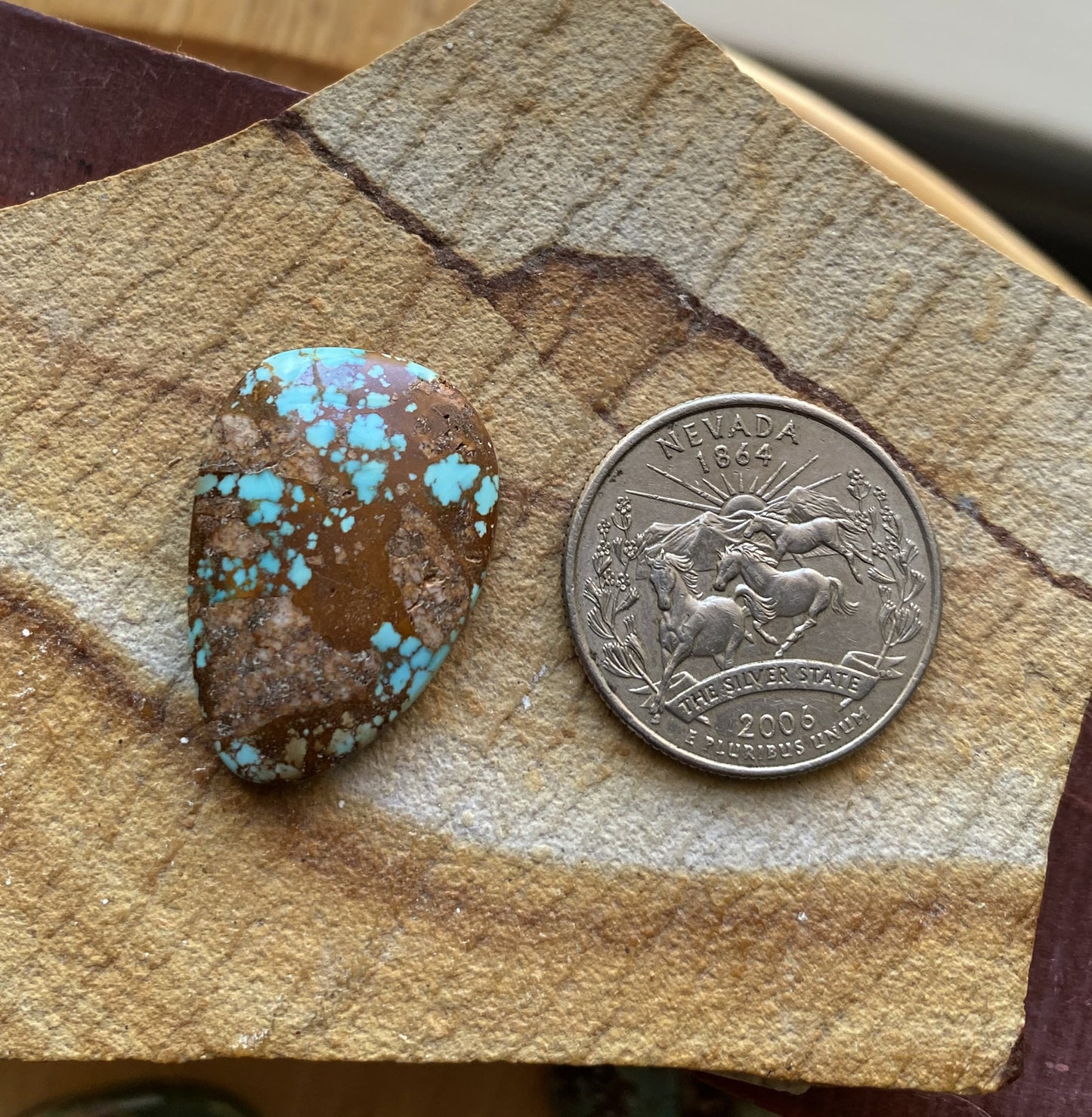 23 carat natural boulder-cut Stone Mountain Turquoise cabochon