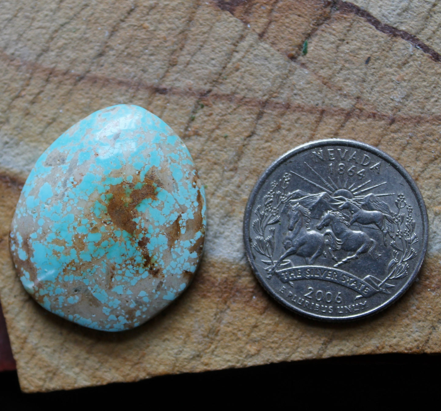 29 carat light blue Stone Mountain Turquoise cabochon
