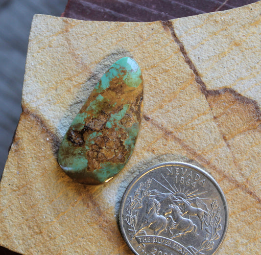 15 blue Stone Mountain Turquoise cabochon with red matrix 15 blue Stone Mountain Turquoise cabochon with red matrix