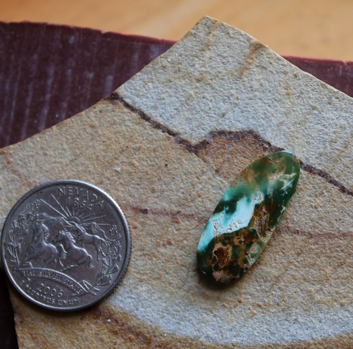 8 carat color change Stone Mountain Turquoise cabochon