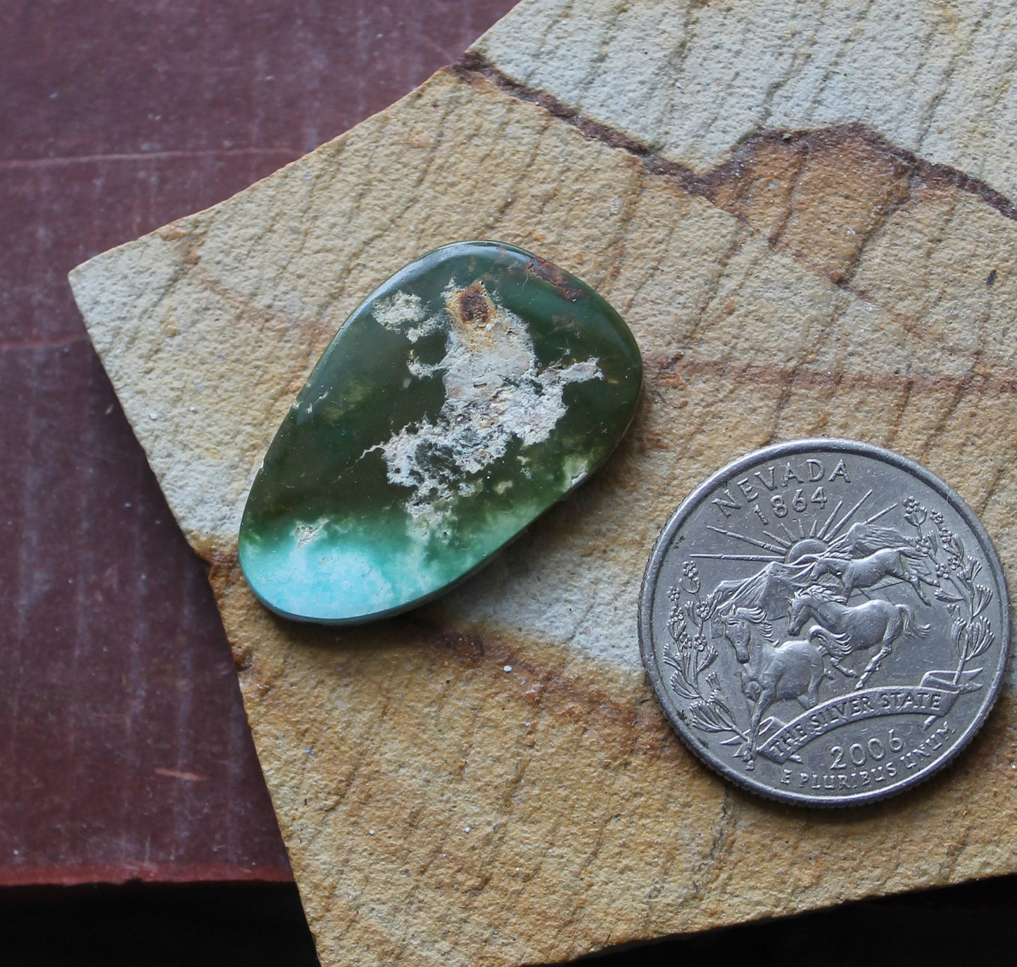 18 carat color change Stone Mountain Turquoise cabochon