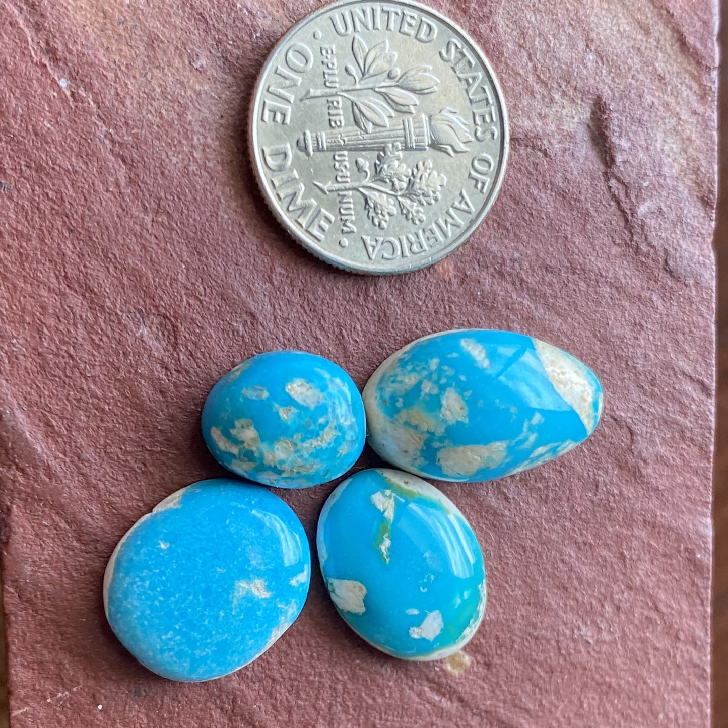 22 carat vivid blue Stone Mountain Turquoise cabochons with white matrix