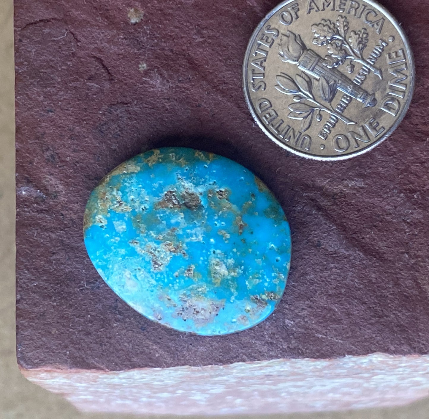 14 carat dark blue Stone Mountain Turquoise cabochon