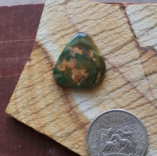 12 carat dark green Stone Mountain Turquoise cabochon