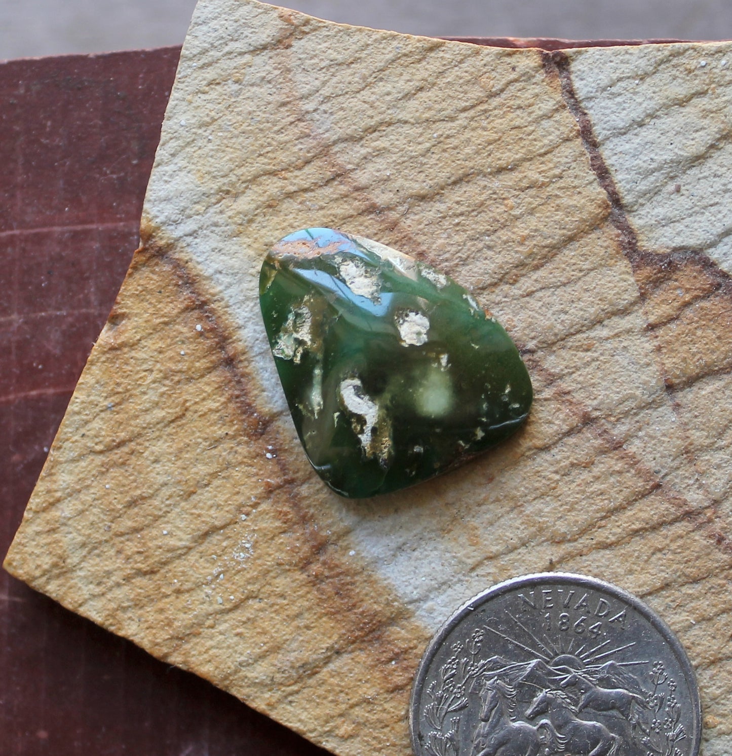 14 carat dark green Stone Mountain Turquoise cabochon