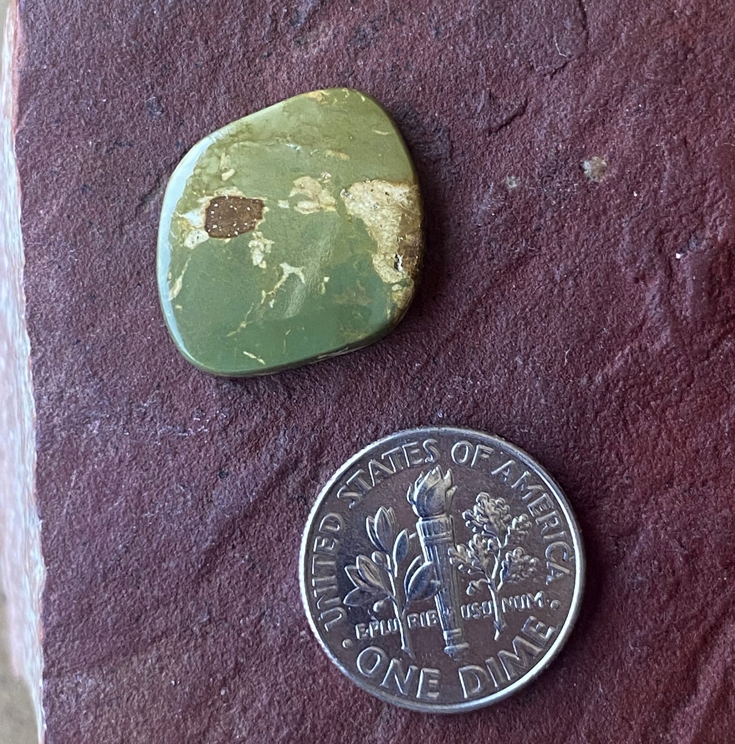 7 carat natural green Stone Mountain Turquoise cabochon flat top