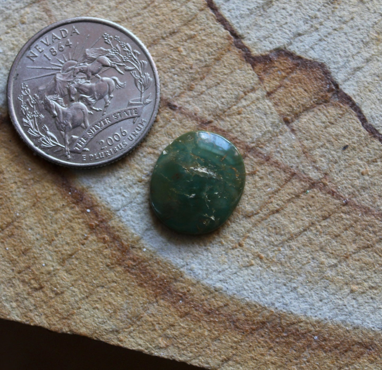 6 carat green Stone Mountain Turquoise cabochon