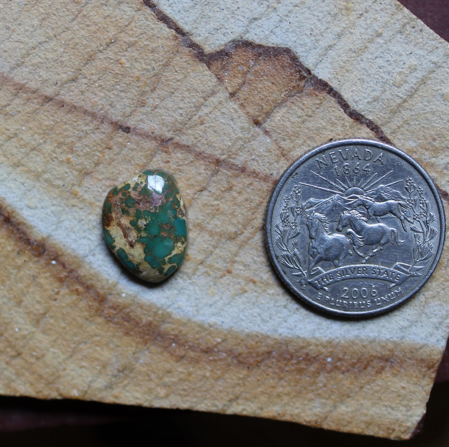 5 carat green Stone Mountain Turquoise cabochon