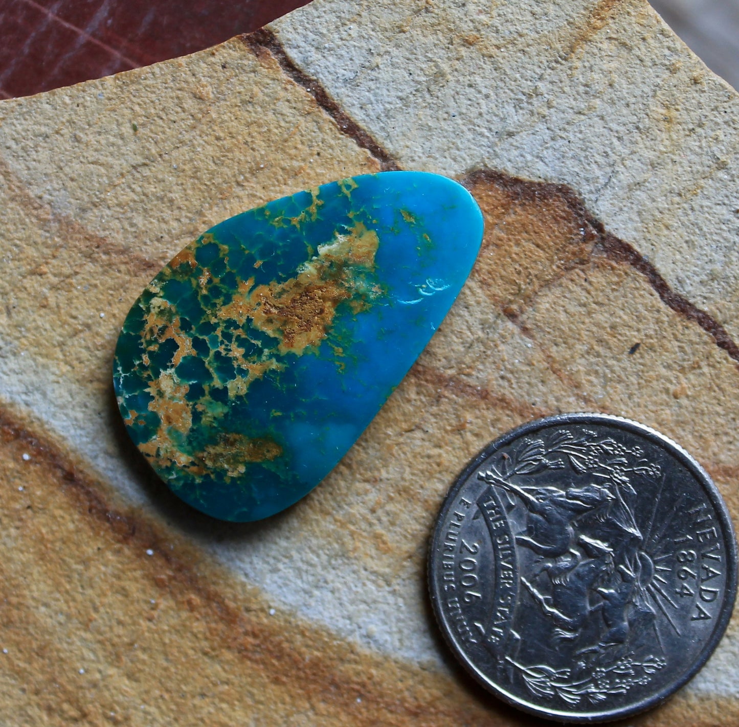 22 carat blue Stone Mountain Turquoise cabochon