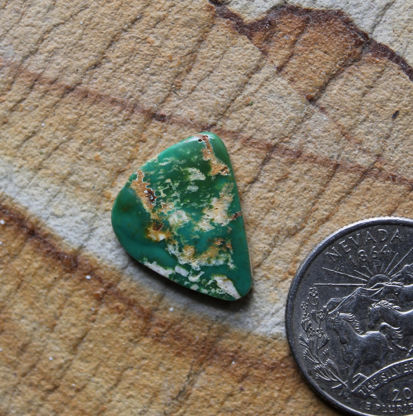 7 carat green Stone Mountain Turquoise cabochon