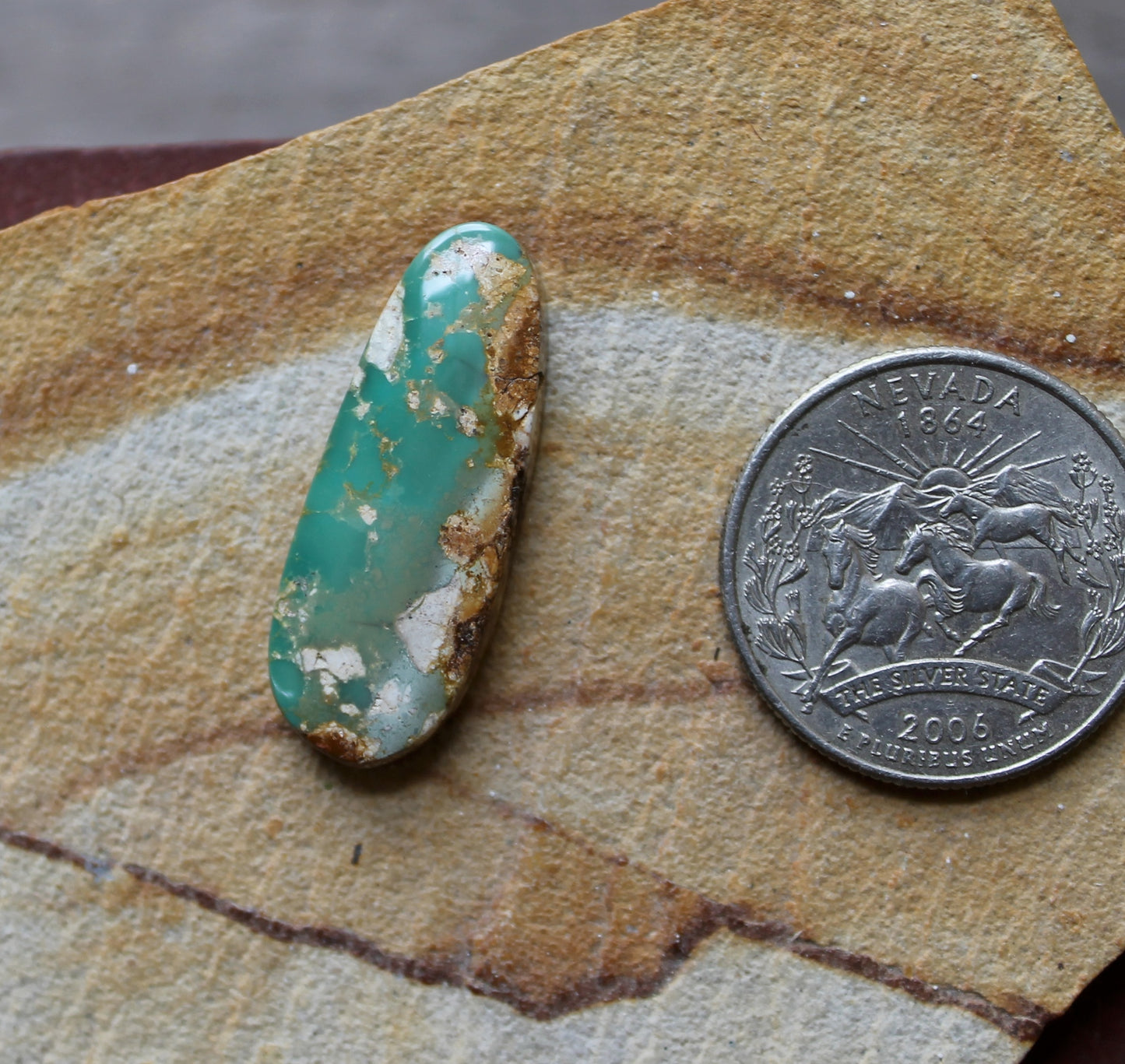 14 carat green Stone Mountain Turquoise cabochon