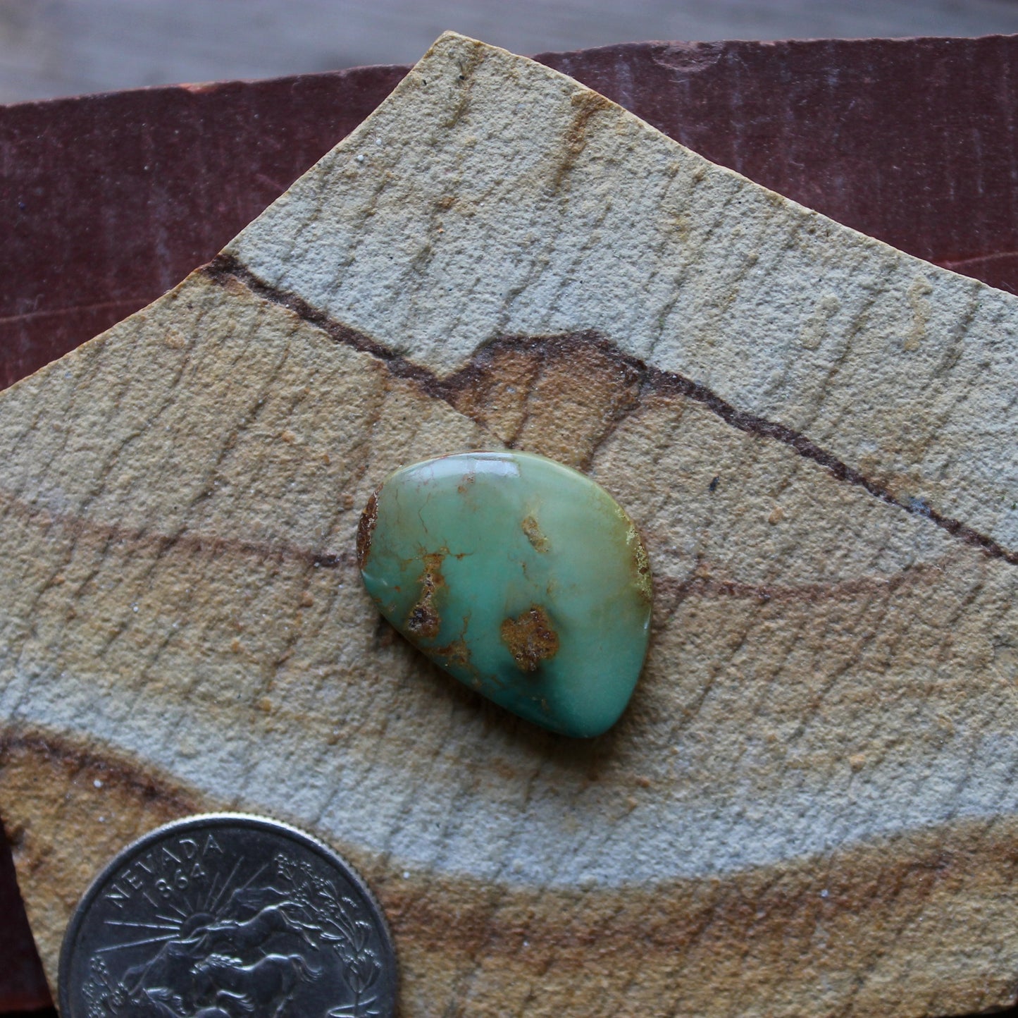 14 carat green Stone Mountain Turquoise cabochon
