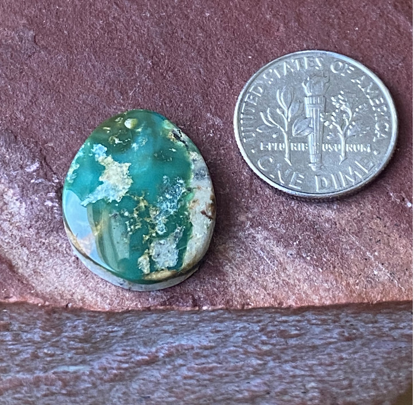10 carat deep teal Stone Mountain Turquoise cabochon
