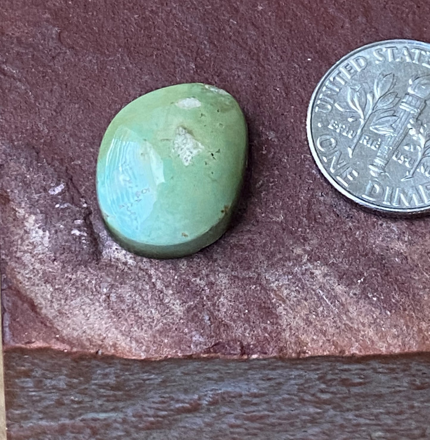 10 carat green Stone Mountain Turquoise cabochon with a high dome