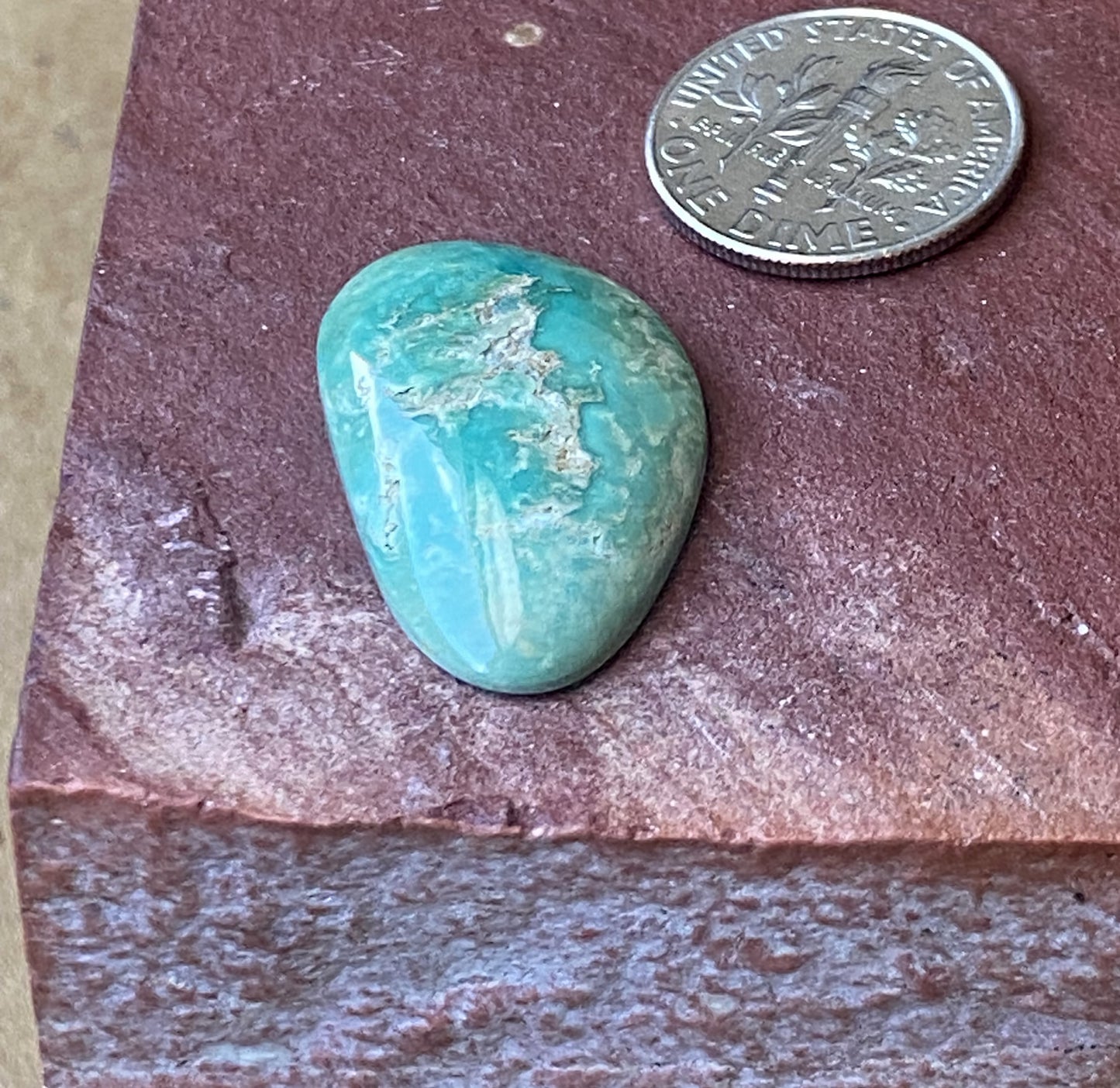 13 carat green Stone Mountain Turquoise cabochon