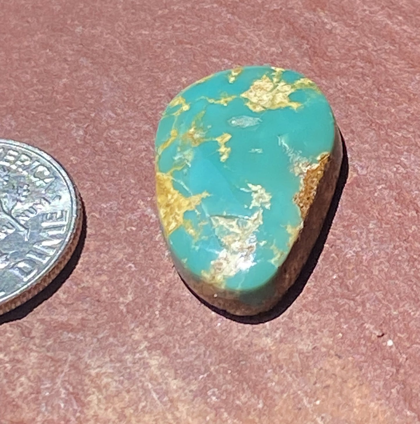 11 carat green teal Stone Mountain Turquoise cabochon