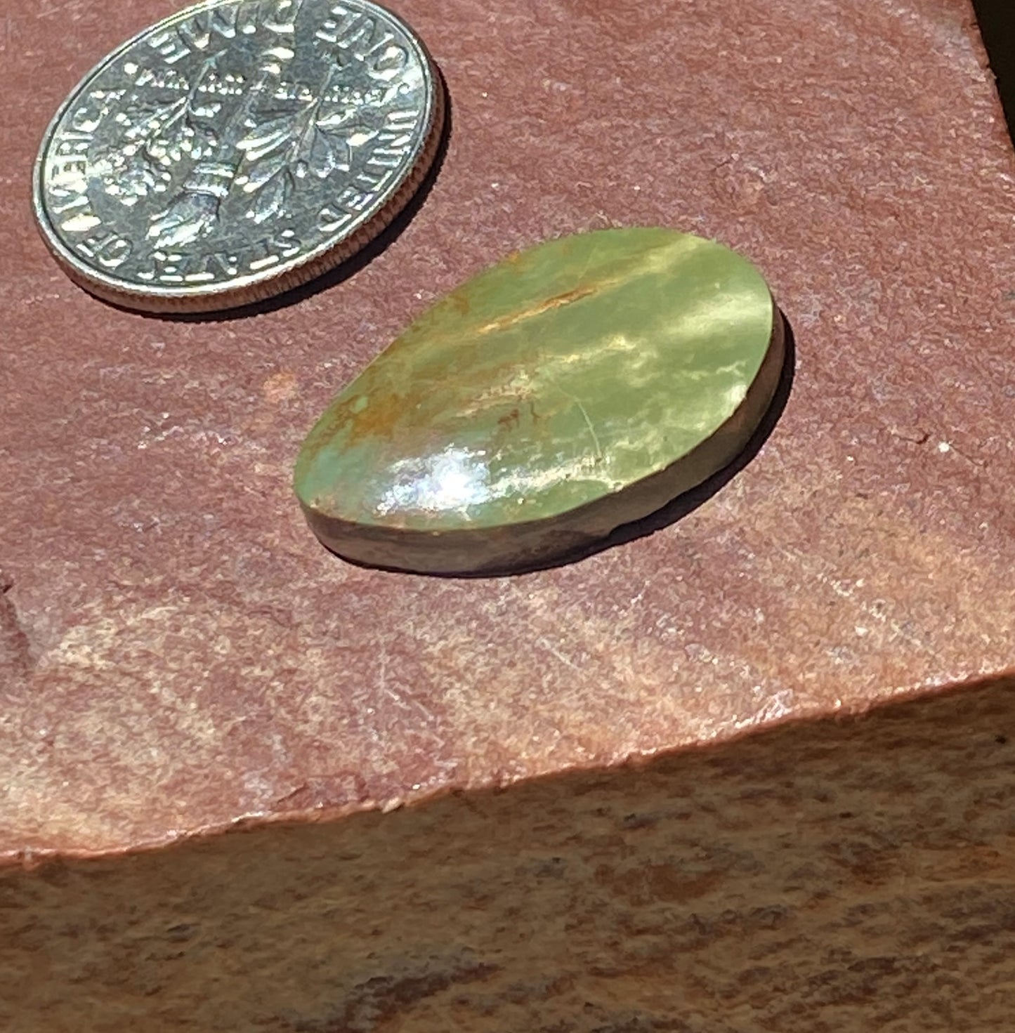6 carat green Stone Mountain Turquoise cabochon