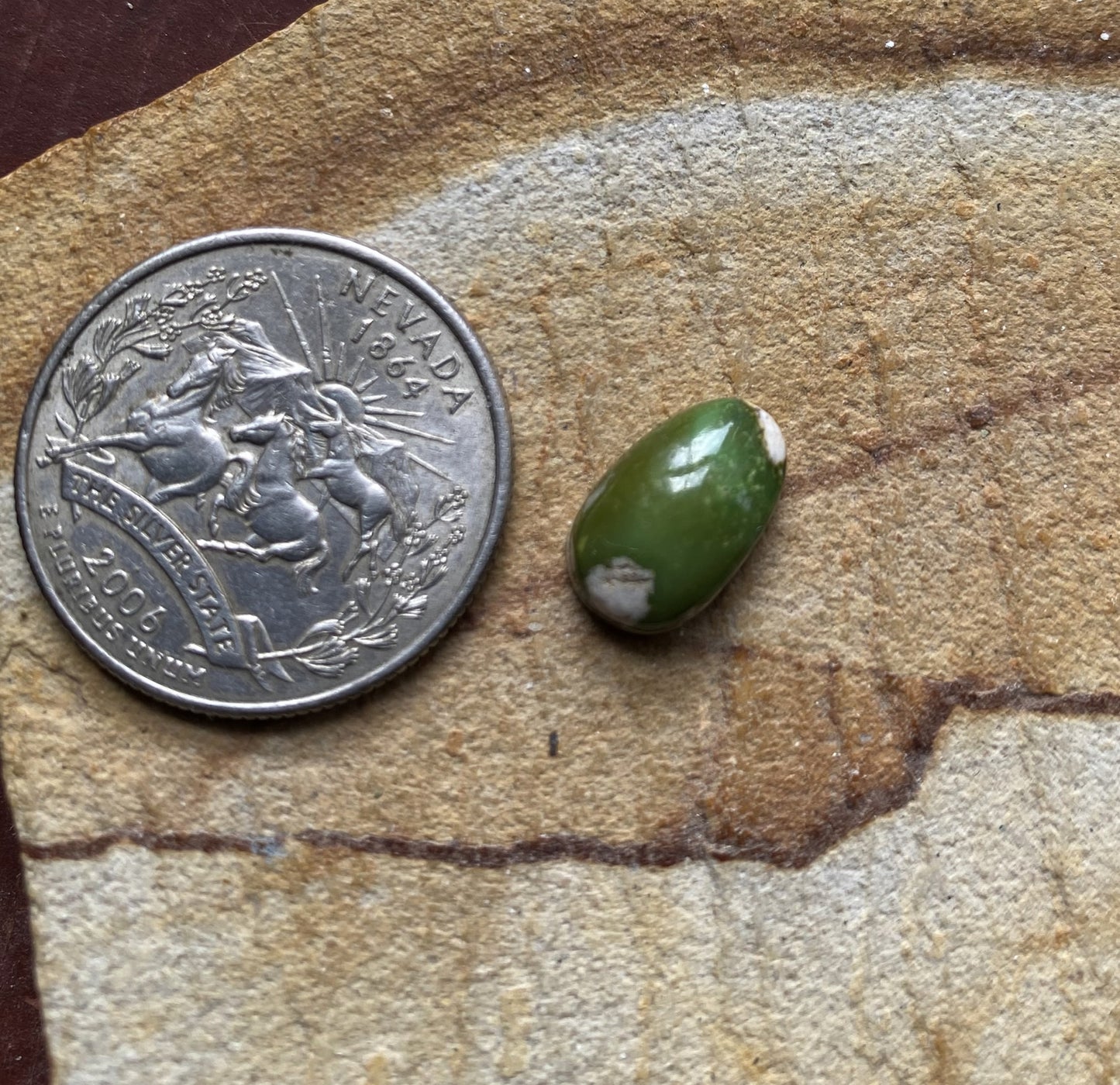 4 carat natural dark green Stone Mountain Turquoise cabochon
