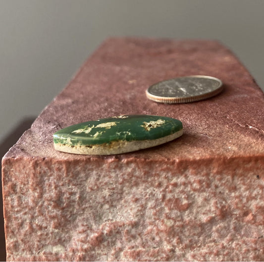 8 carat deep green Stone Mountain Turquoise cabochon