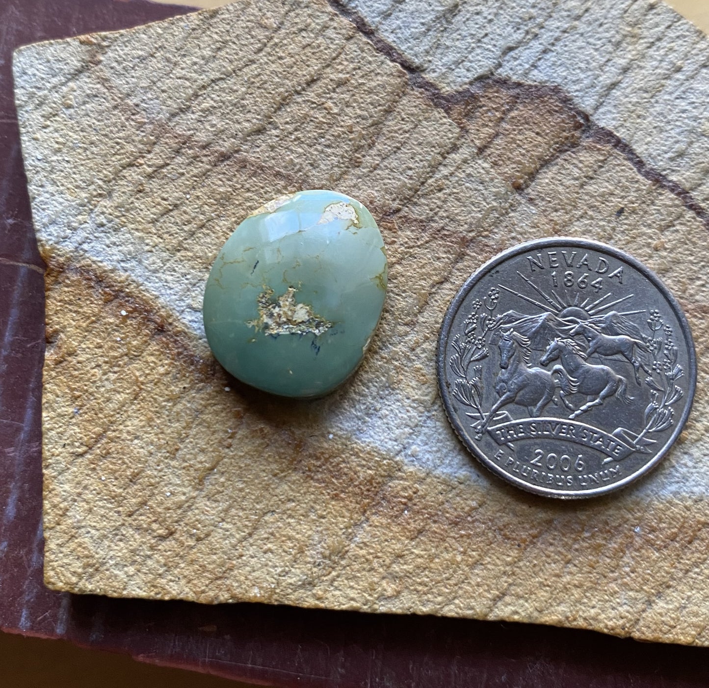 12 carat green Stone Mountain Turquoise cabochon